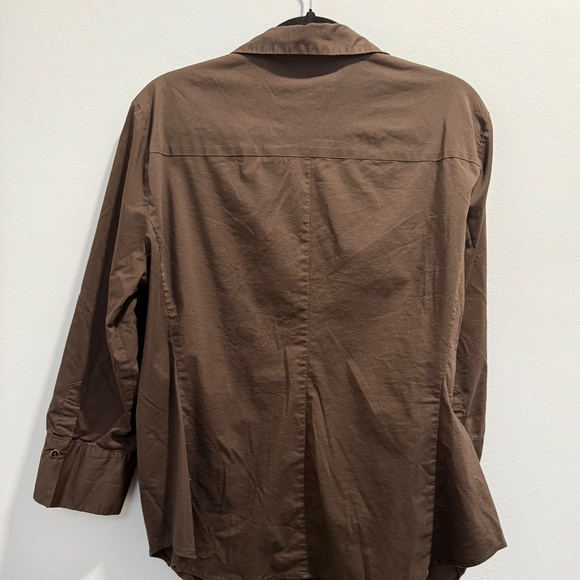 Earthy Brown Button Shirt from 7th Avenue - Picture 2 of 3